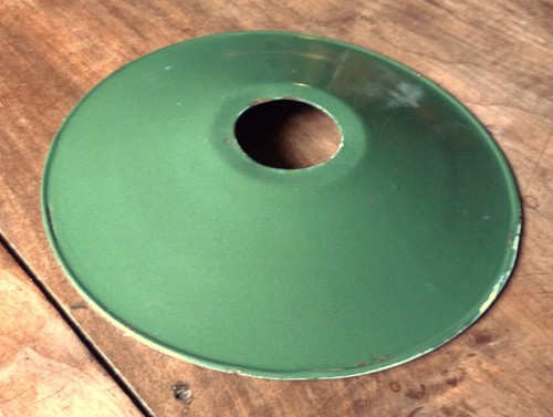 Abat jour ancien vert blanc - jour,